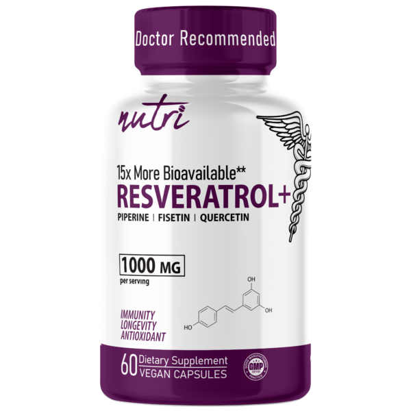 Nutri Resverperine (Trans-Resveratrol with Piperine, Fisetin & Quercetin) 1000mg 60 count