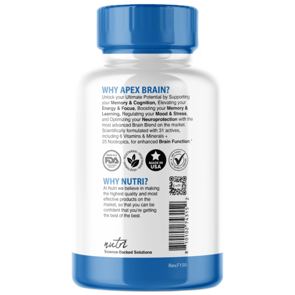 Nutri Apex Brain Caffeine Free 3410 mg – 125 Count