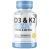 Nutri D3 & K2 Magnesium Glycinate (High Absorption) 480 mg – 120 Count