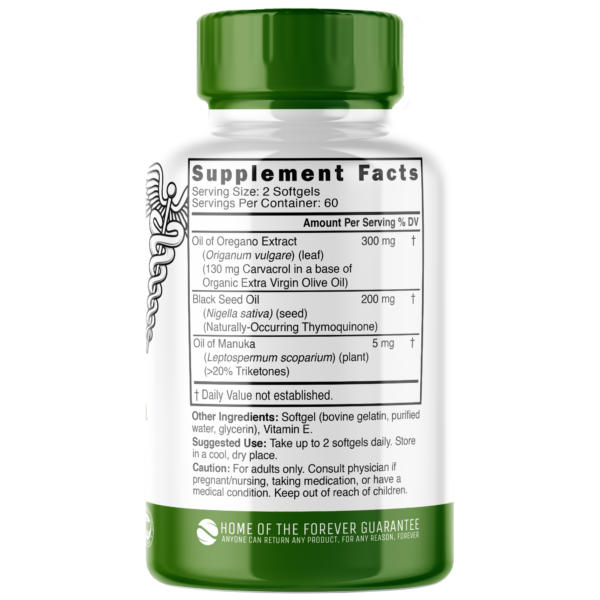 Nutri Oil of Oregano 500 mg (250 mg) Softgel – 120 Count
