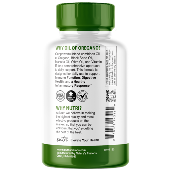 Nutri Oil of Oregano 500 mg (250 mg) Softgel – 120 Count