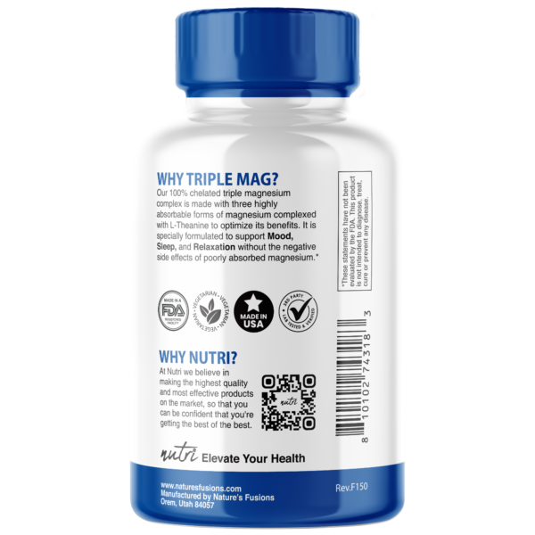 Nutri Triple Magnesium w/ L-Theanine 400/200 mg – 120 Count