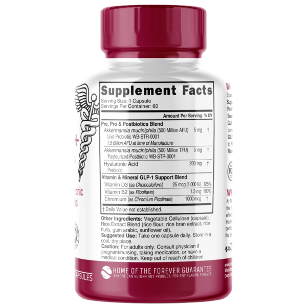 Nutri Akkermansia GLP-1 1 Billion AFU – 60 Count