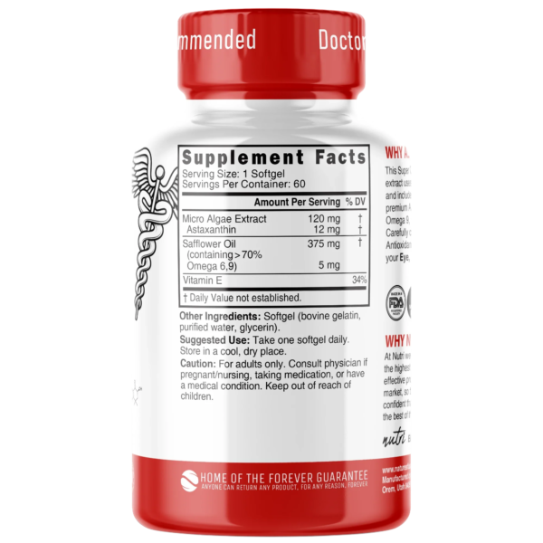 Nutri Astaxanthin Micro Algae Complex 12 mg (softgel) – 60 Count