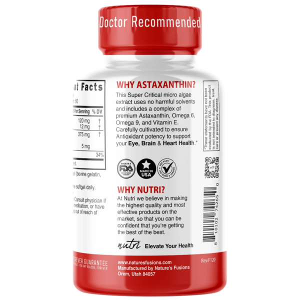 Nutri Astaxanthin Micro Algae Complex 12 mg (softgel) – 60 Count