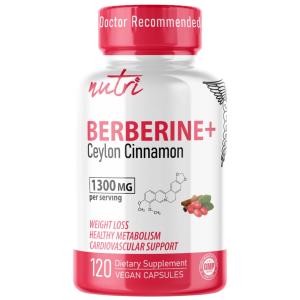 Nutri Berberine+ with Cinnamon Ceylon 1300 mg – 120 Count
