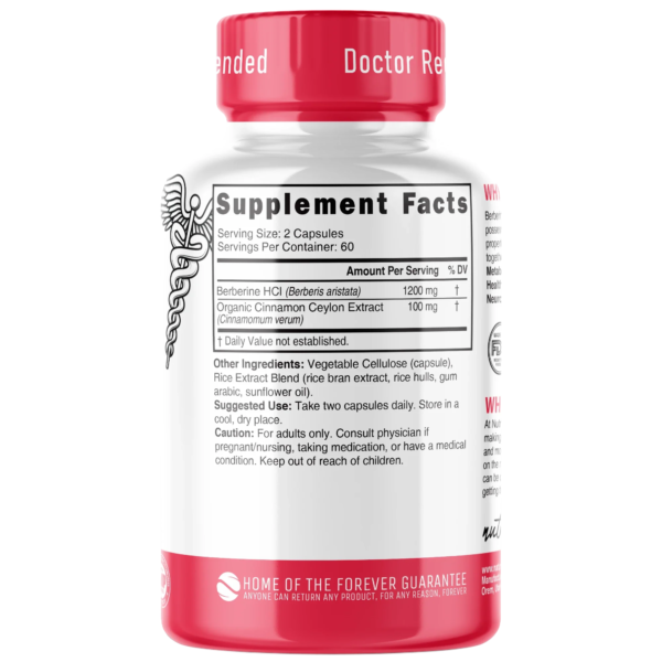 Nutri Berberine+ with Cinnamon Ceylon 1300 mg – 120 Count