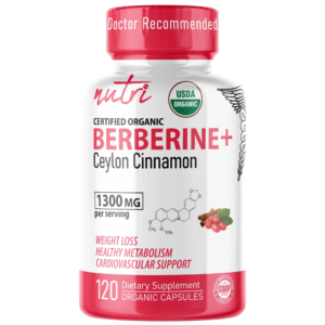 Nutri Berberine+ Organic with Cinnamon Ceylon 1300 mg – 120 Count