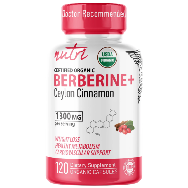 Nutri Berberine+ Organic with Cinnamon Ceylon 1300 mg – 120 Count