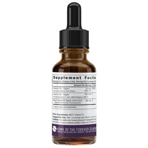Nutri D3 & K2 Black Seed Oil 900 mg Tincture – 2 fl oz