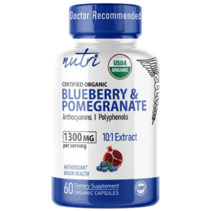 Nutri Blueberry & Pomegranate Organic 1300 mg – 60 Count