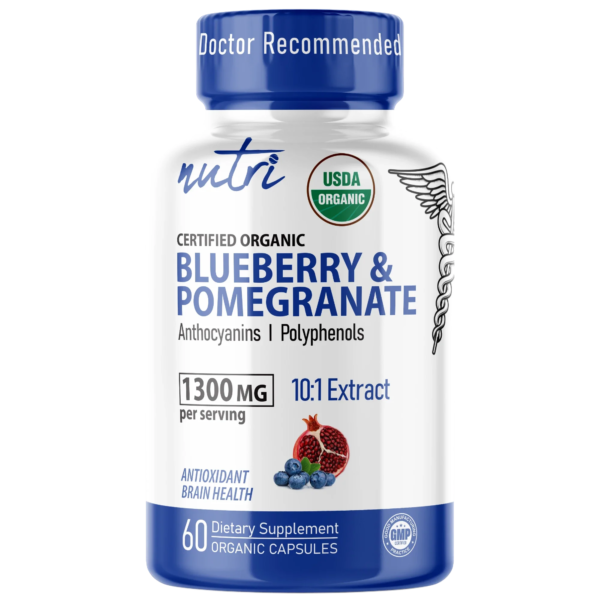 Nutri Blueberry & Pomegranate Organic 1300 mg – 60 Count