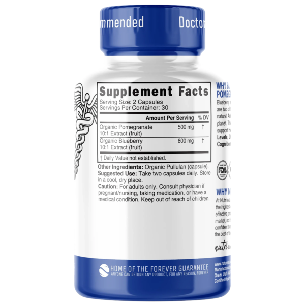 Nutri Blueberry & Pomegranate Organic 1300 mg – 60 Count