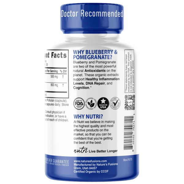 Nutri Blueberry & Pomegranate Organic 1300 mg – 60 Count