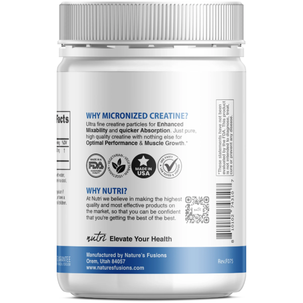 Nutri Creatine 5000 mg Unflavored Powder – 500 g Tub