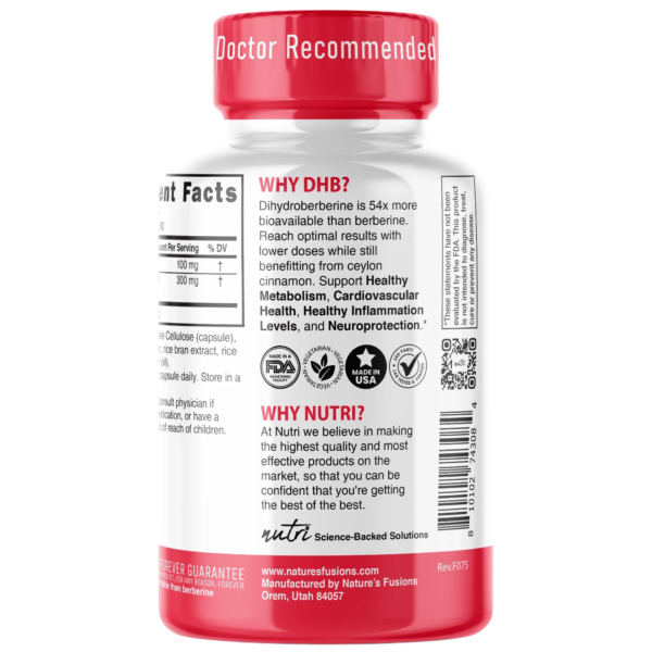 Nutri Dihydroberberine with Ceylon Cinnamon 100 mg – 60 Count