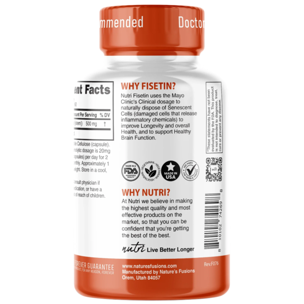 Nutri Fisetin 500 mg – 60 Count