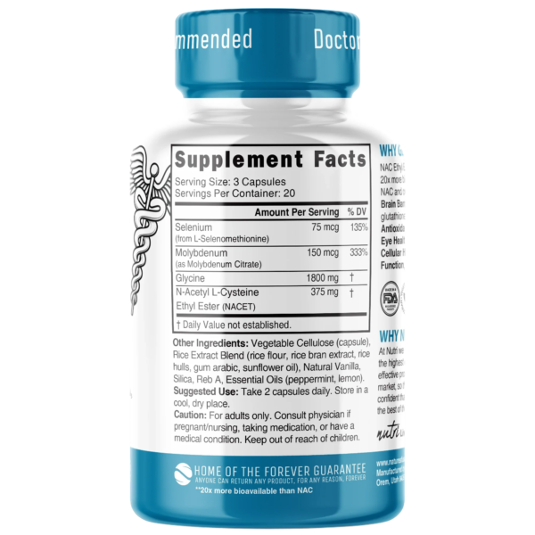 Nutri GlyNACET 375 mg Extra Strength 1800/375 mg – 60 Count