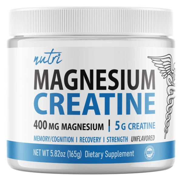 Nutri Magnesium Creatine 400 mg / 5 g Unflavored Powder – 165 g Tub
