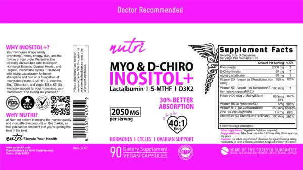 Nutri Myo & D-Chiro Inositol Plus Complex 2050 mg – 90 Count