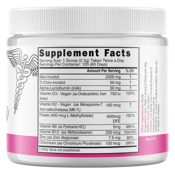 Nutri Myo & D-Chiro Inositol Plus Complex 2050 mg Unflavored Powder – 265 g Tub