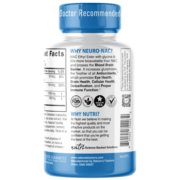 Nutri Neuro-NAC 100 mg (NACET) 1050/100 mg – 60 Count