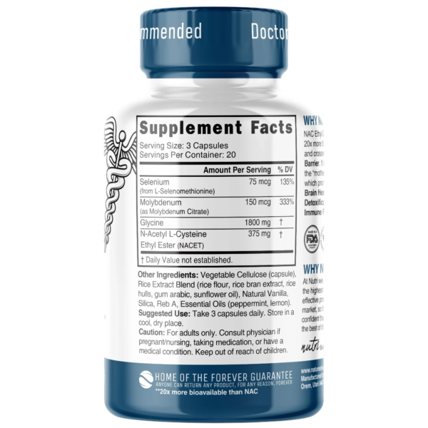Nutri Neuro-NAC 375 mg Extra Strength 1800/375 mg – 60 Count