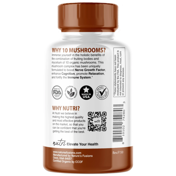 Nutri 10 Mushroom Organic 2400 mg – 120 Count