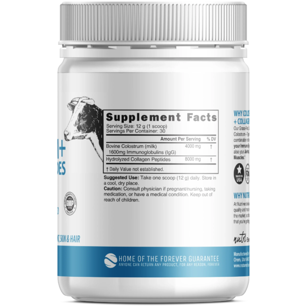 Nutri Colostrum + Collagen 4/8 g Unflavored Powder – 360 g Tub