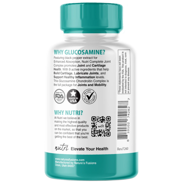 Nutri Glucosamine Chondroitin Complete Joint Complex w/ MSM+ 3025 mg – 120 Count