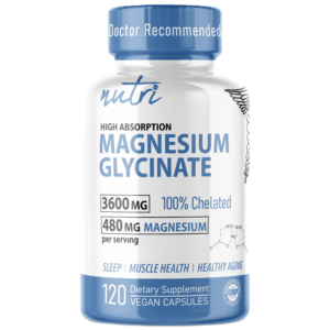 Nutri Magnesium Glycinate (High Absorption) 480 mg – 120 Count