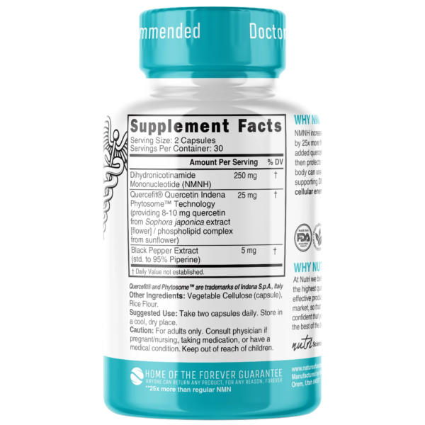 Nutri NMNH 250 mg Max Strength (Dihydronicotinamide Mononucleotide) – 60 Count