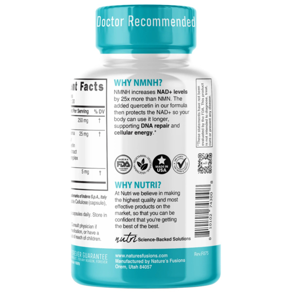 Nutri NMNH 250 mg Max Strength (Dihydronicotinamide Mononucleotide) – 60 Count