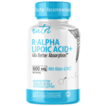 Nutri R Lipoic Acid+ R-ALA (Stabilized Na-RALA with Biotin) 600 mg – 60 Count