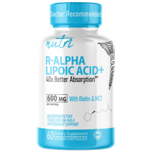Nutri R Lipoic Acid+ R-ALA (Stabilized Na-RALA with Biotin) 600 mg – 60 Count