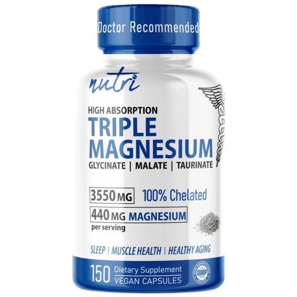 Nutri Triple Magnesium (Glycinate, Malate, Taurinate) 440 mg – 150 Count
