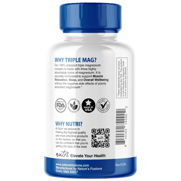 Nutri Triple Magnesium (Glycinate, Malate, Taurinate) 440 mg – 150 Count