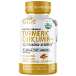 Nutri Turmeric Curcumin+ with Ginger, Piperine & Turmeric Oil 1350 mg – 90 Count – Organic