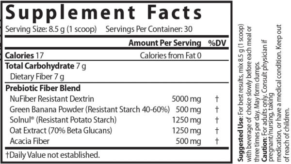 Nutri Prebiotic Fiber Complex 7 g Unflavored Powder – 255 g Tub