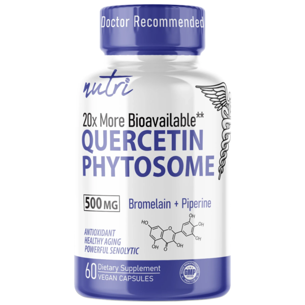 Nutri Quercetin+ (Quercetin Phytosome + Bromelain with Piperine) 500 mg – 60 Count