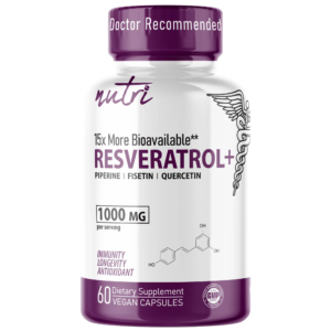 Nutri Resveratrol+ Complex with Black Pepper & Fisetin 1000 mg – 60 Count